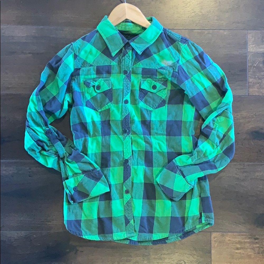 Fox Button Down Flannel; Size M